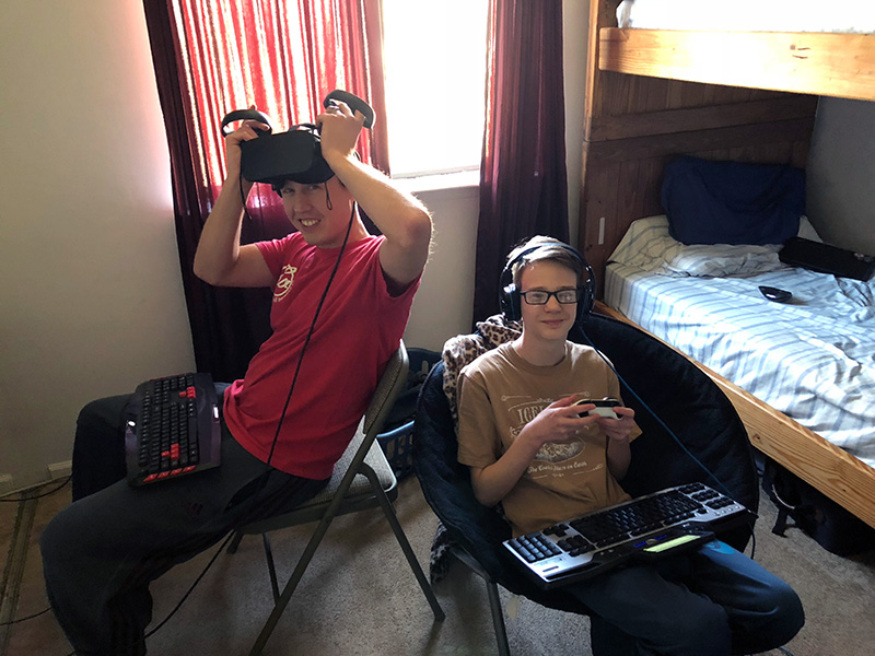 Brian and son with an Oculus Rift